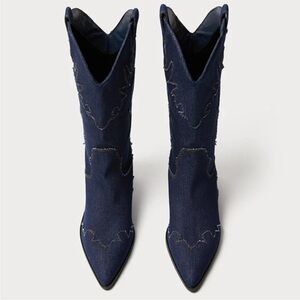 WeWoreWhat Denim Cowboy Boots